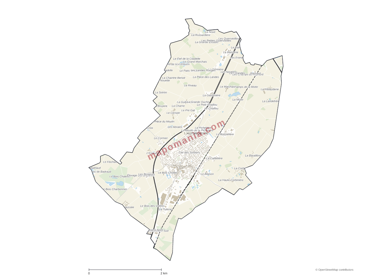 Carte de L'Herbergement à personnaliser