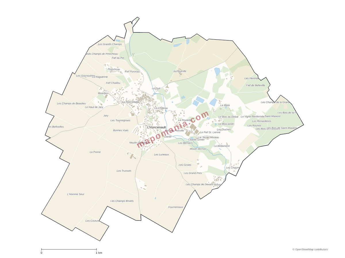 Carte de L'Hermenault à personnaliser