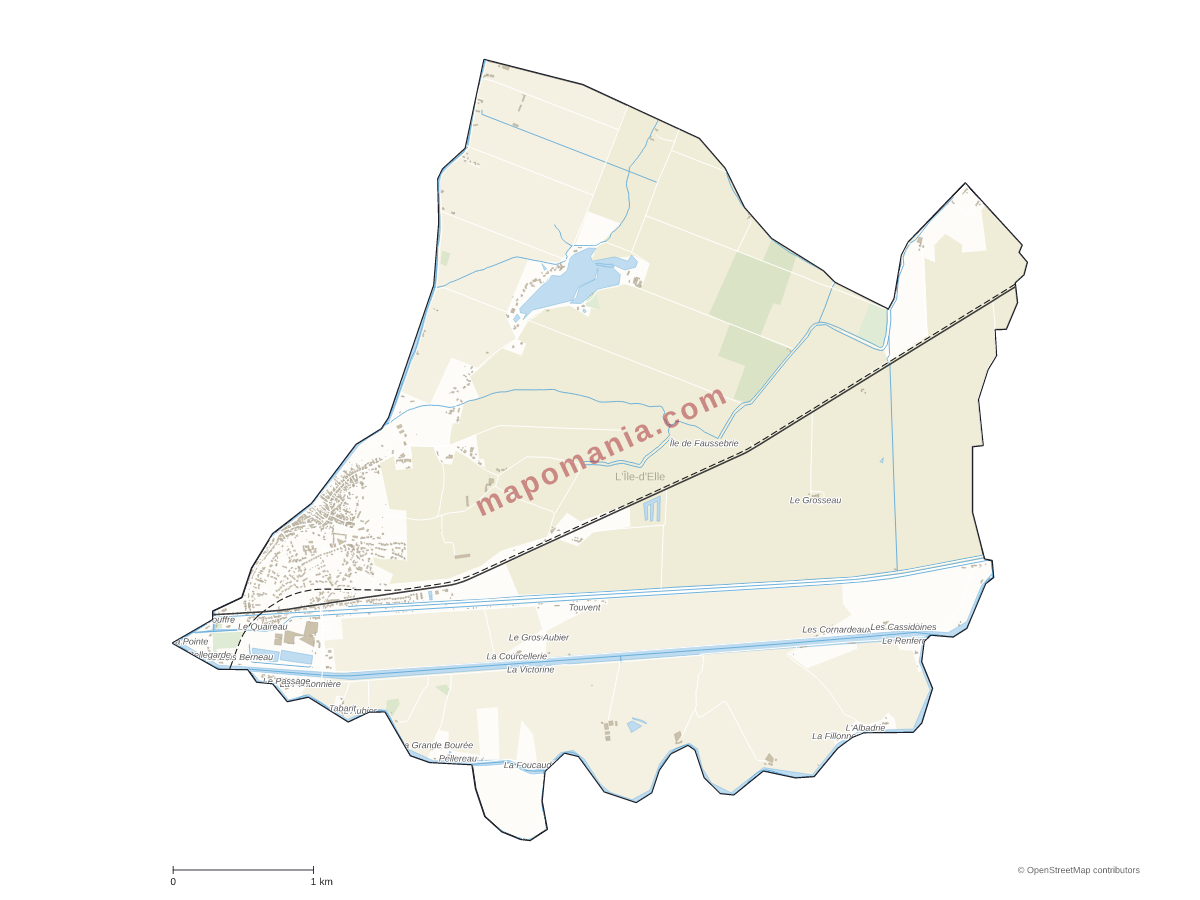 Carte de L'Île-d'Elle à personnaliser
