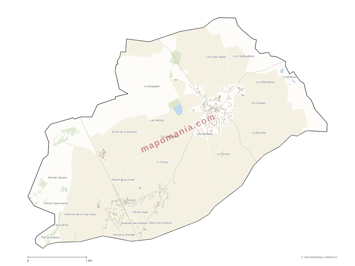 Carte de La Jonchère à personnaliser
