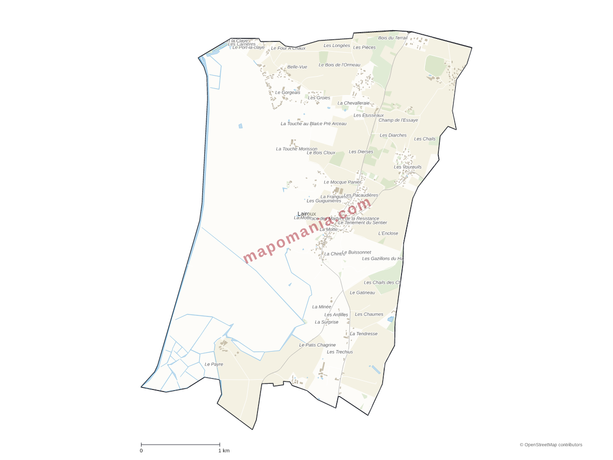Carte de Lairoux à personnaliser
