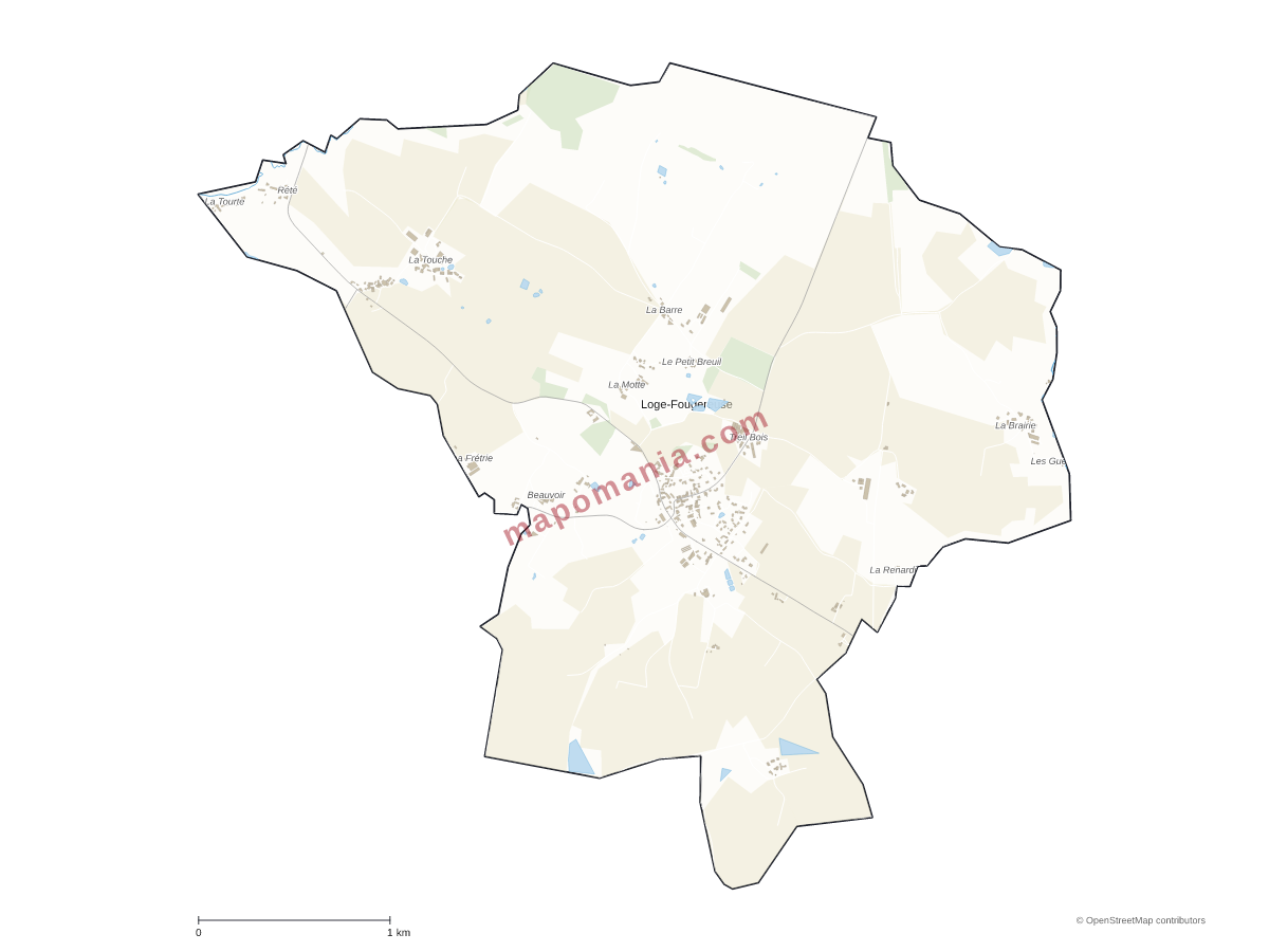 Carte de Loge-Fougereuse à personnaliser
