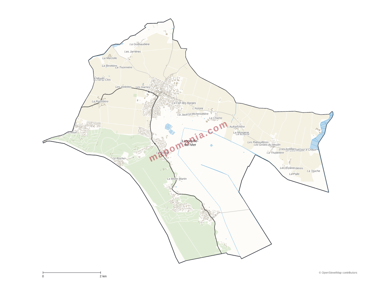 Carte de Longeville-sur-Mer à personnaliser