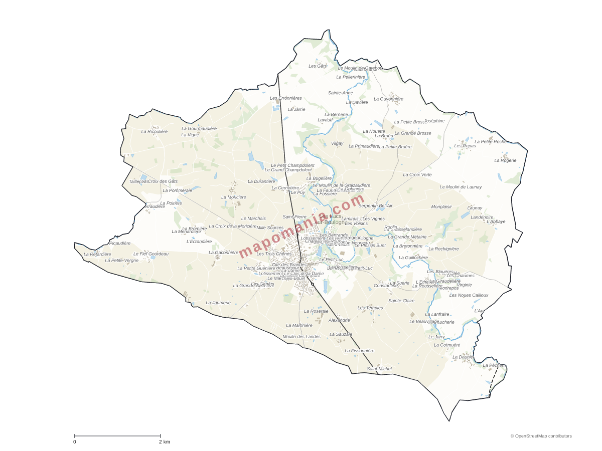 Carte de Les Lucs-sur-Boulogne à personnaliser