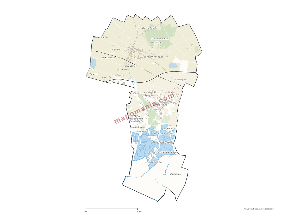 Carte de Les Magnils-Reigniers à personnaliser