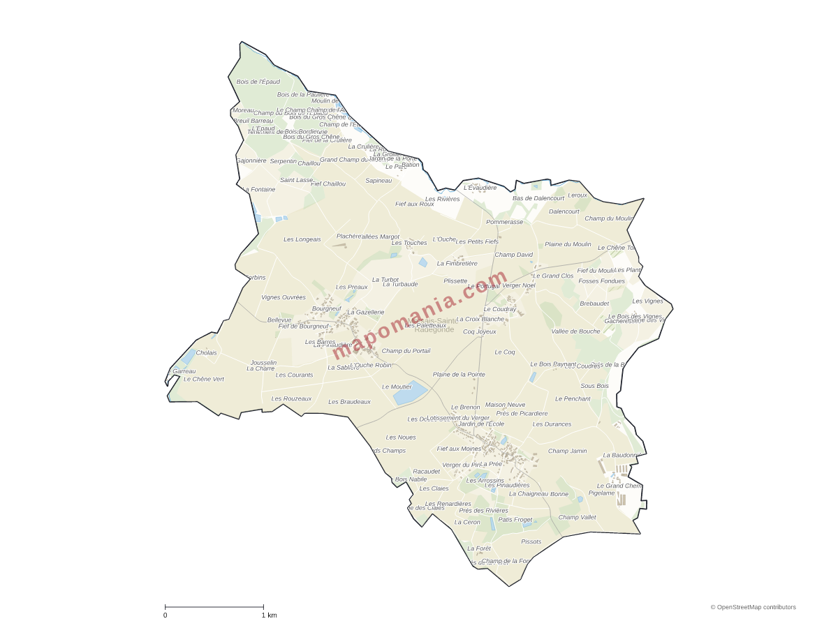Carte de Marsais-Sainte-Radégonde à personnaliser
