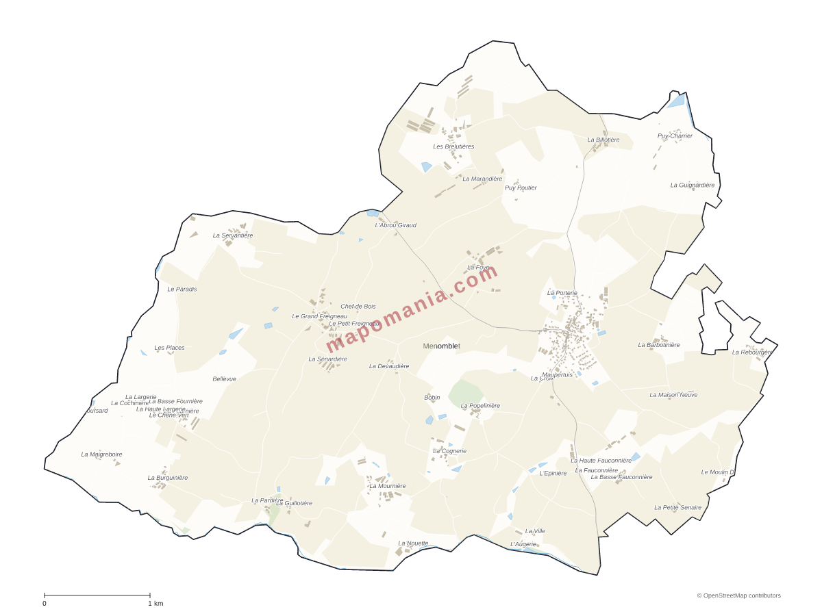 Carte de Menomblet à personnaliser
