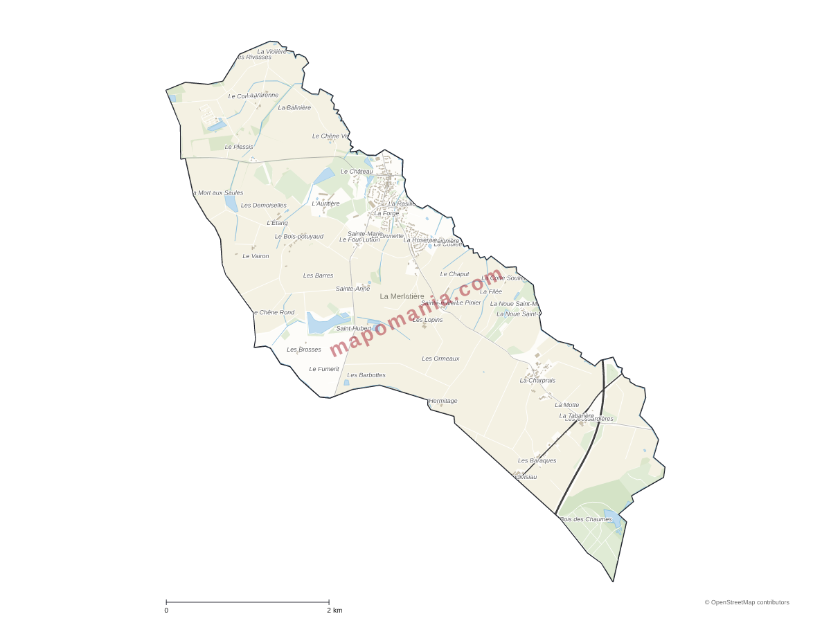 Carte de La Merlatière à personnaliser