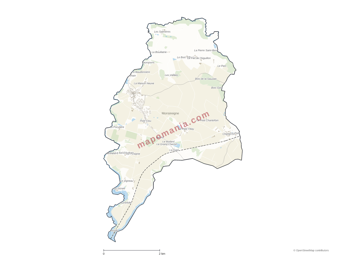 Carte de Monsireigne à personnaliser