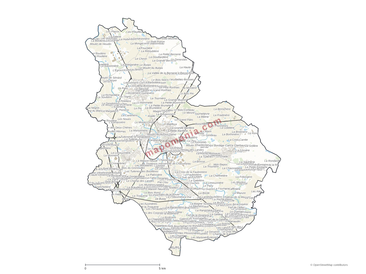 Carte de Montaigu-Vendée à personnaliser