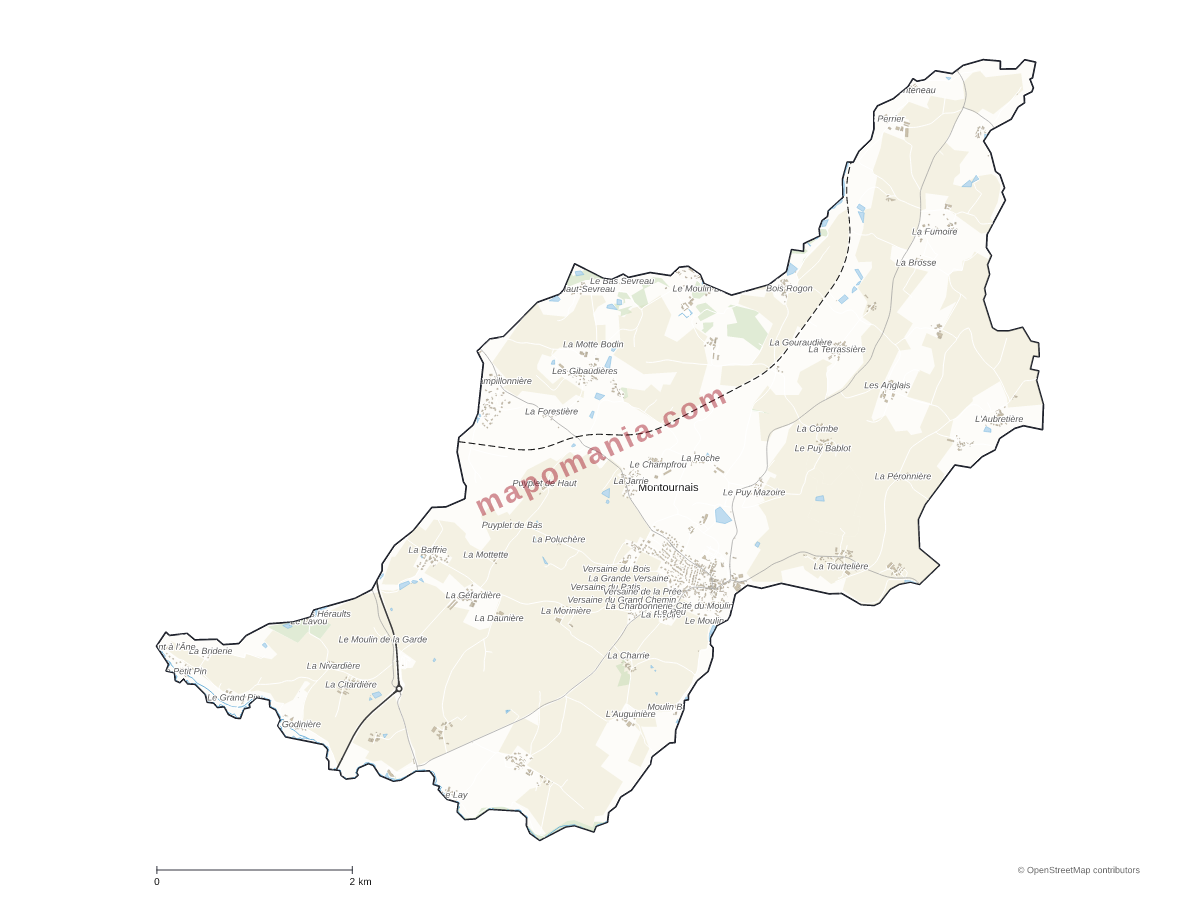 Carte de Montournais à personnaliser