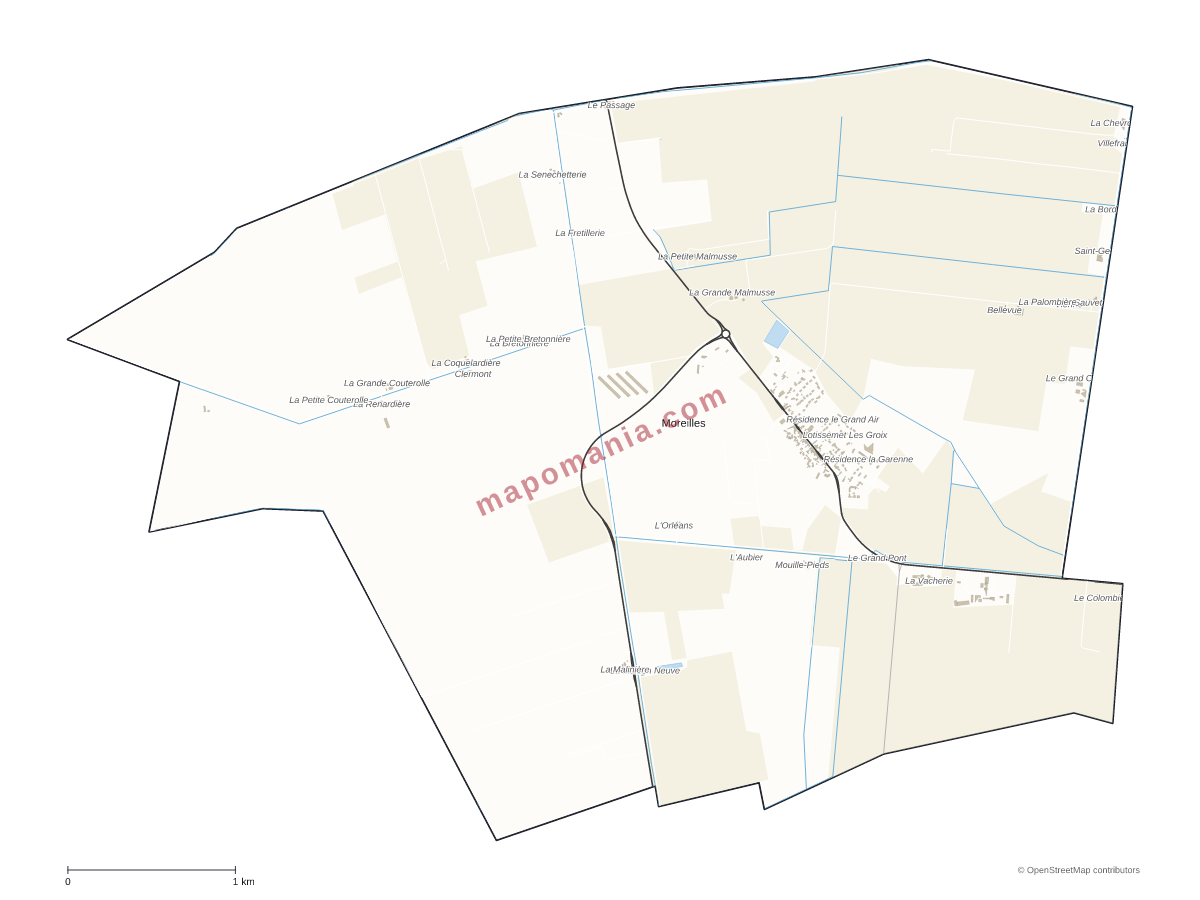 Carte de Moreilles à personnaliser