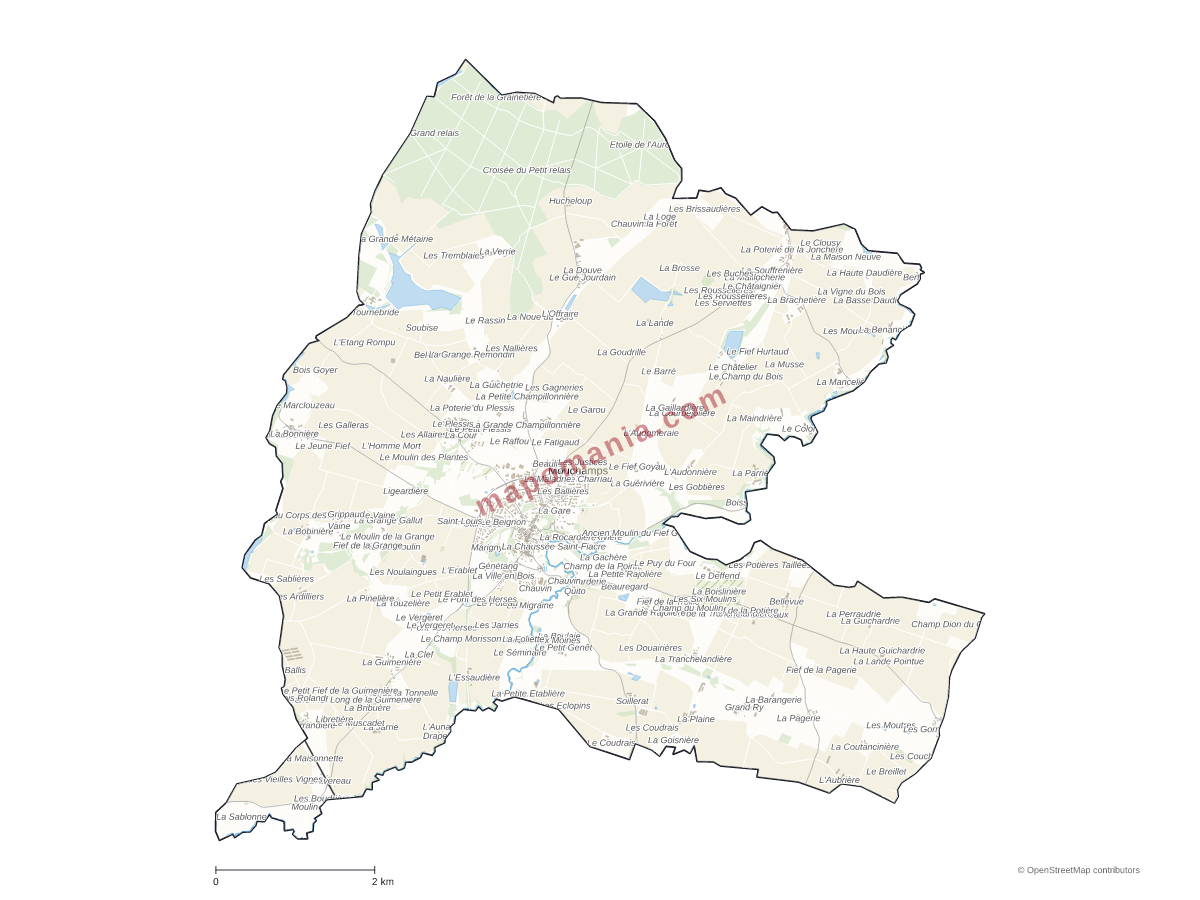 Carte de Mouchamps à personnaliser