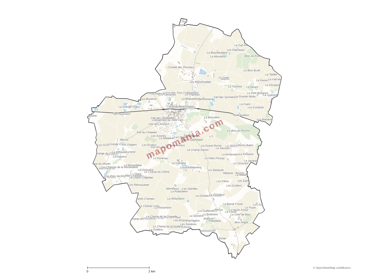 Carte de Mouilleron-Saint-Germain à personnaliser