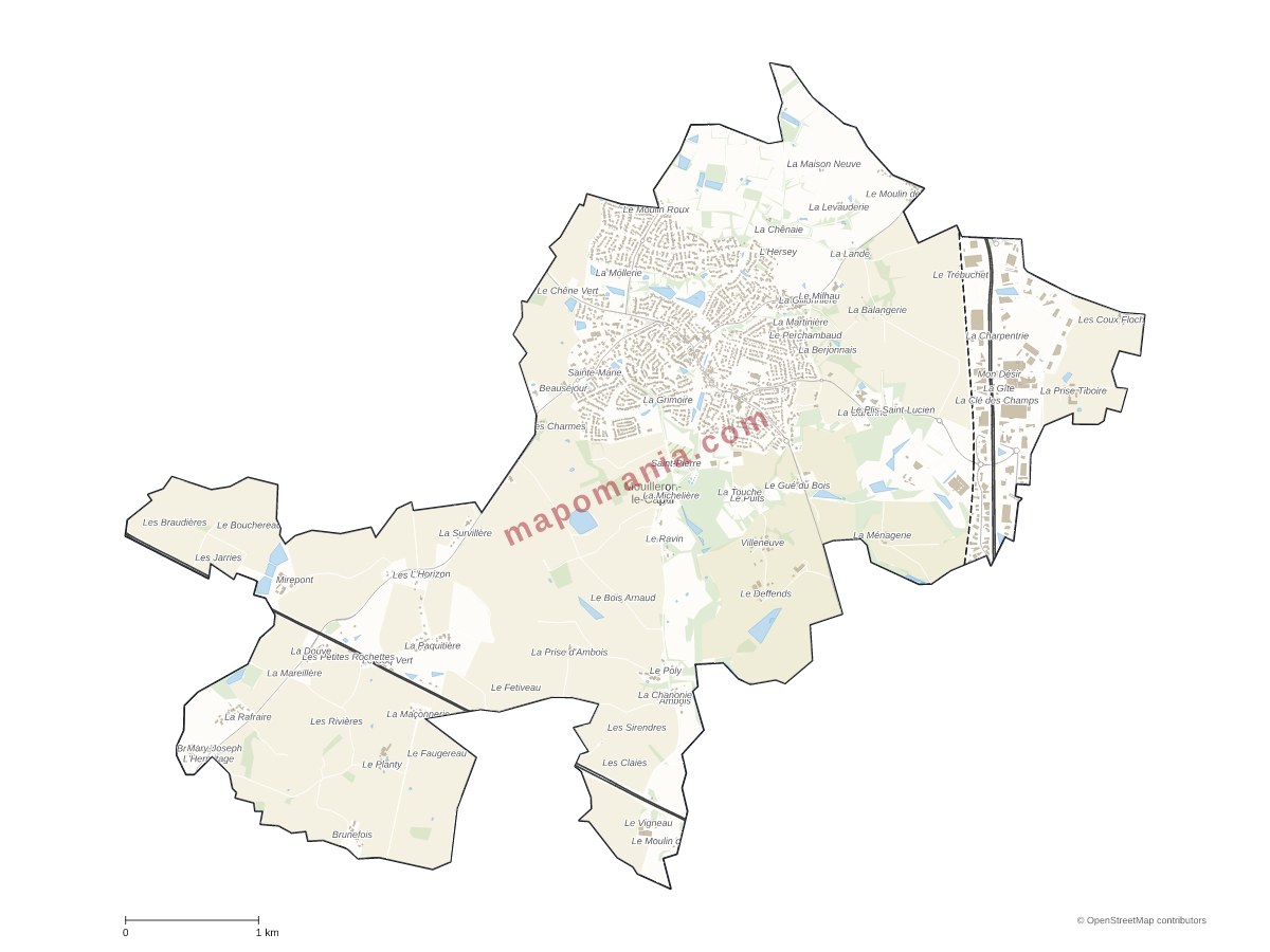 Carte de Mouilleron-le-Captif à personnaliser
