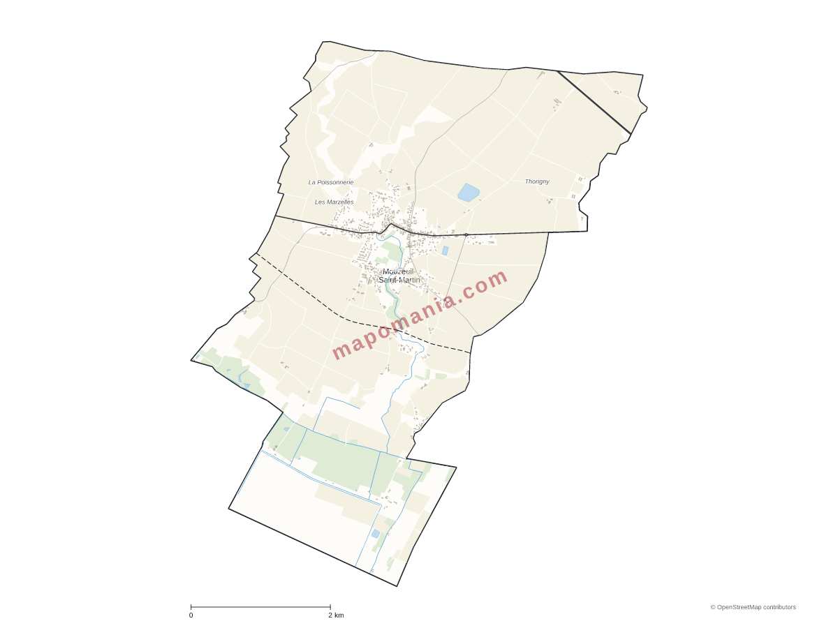 Carte de Mouzeuil-Saint-Martin à personnaliser