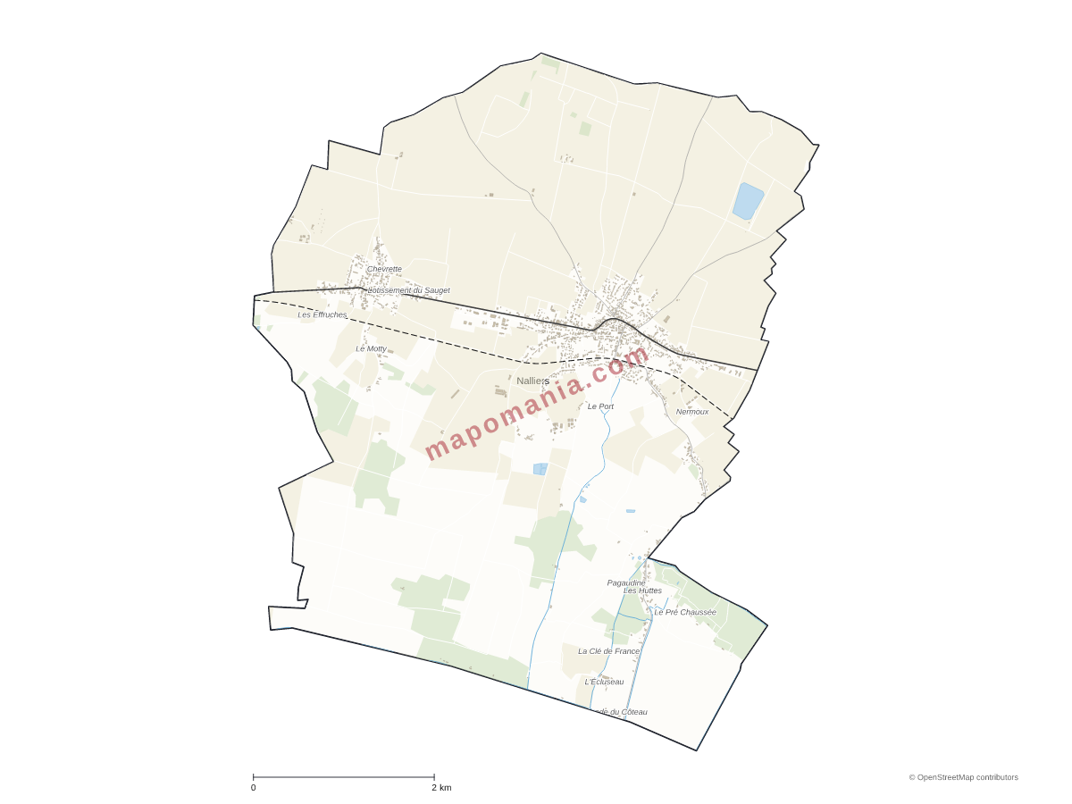 Carte de Nalliers à personnaliser
