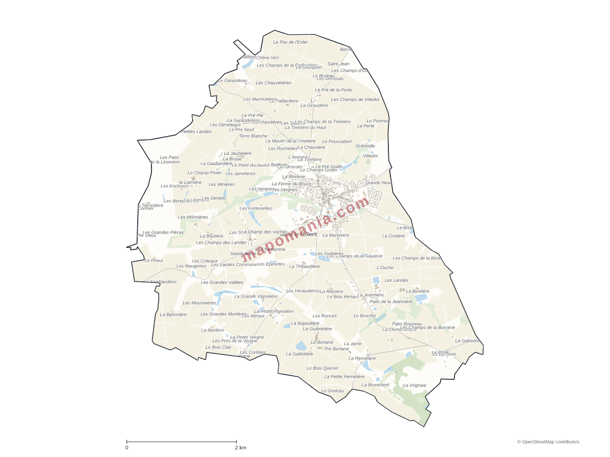 Carte de Nieul-le-Dolent à personnaliser
