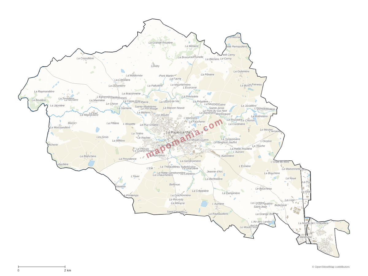 Carte de Le Poiré-sur-Vie à personnaliser