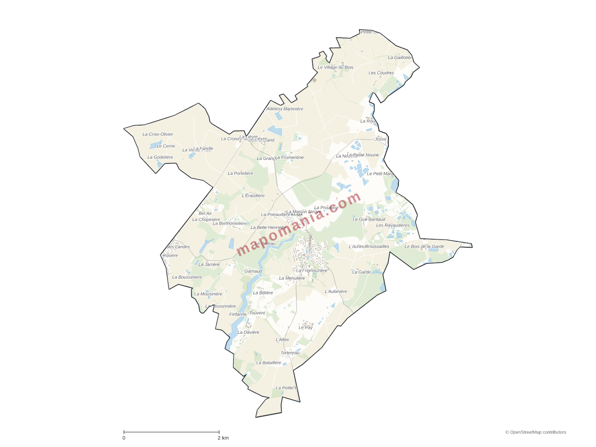 Carte de Poiroux à personnaliser