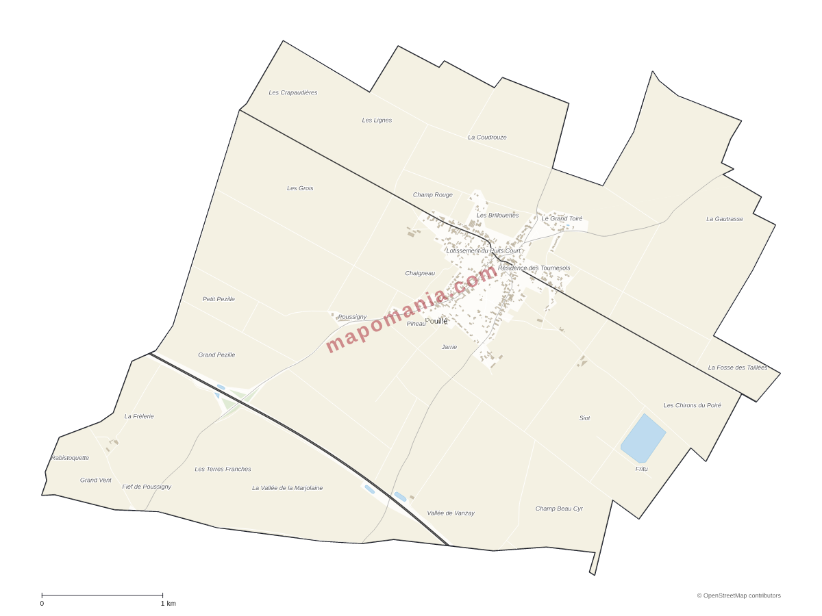 Carte de Pouillé à personnaliser