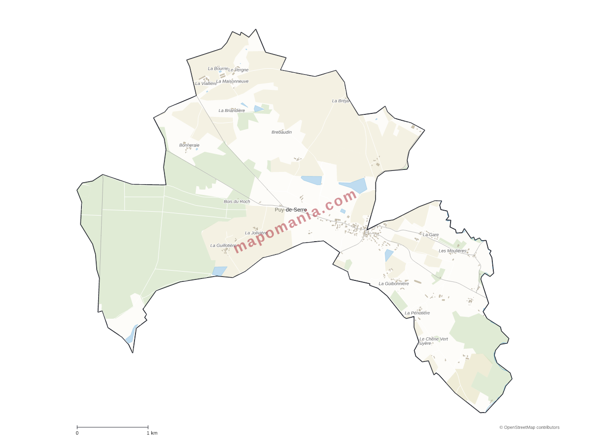 Carte de Puy-de-Serre à personnaliser
