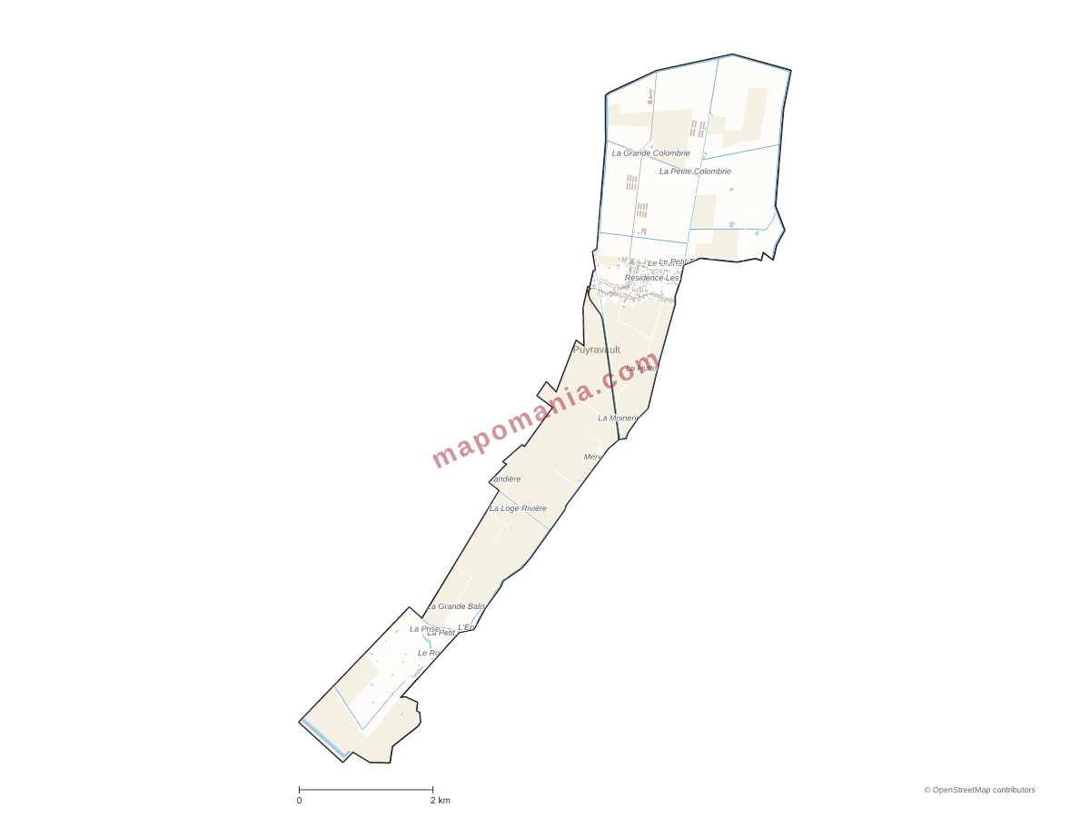 Carte de Puyravault à personnaliser