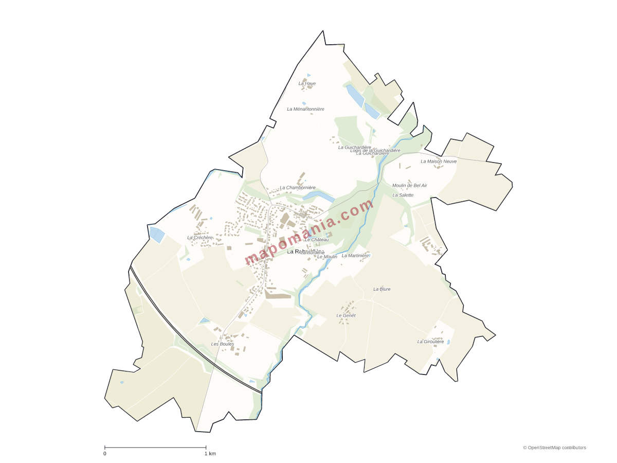 Carte de La Rabatelière à personnaliser