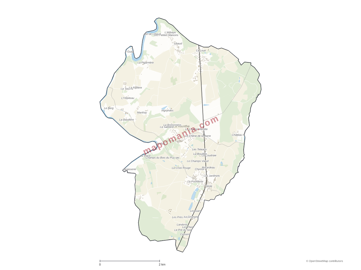 Carte de La Réorthe à personnaliser