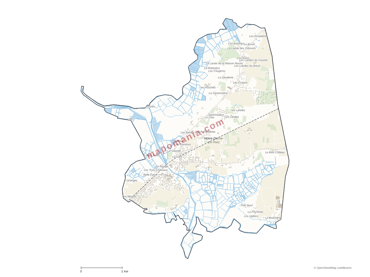 Carte de Notre-Dame-de-Riez à personnaliser