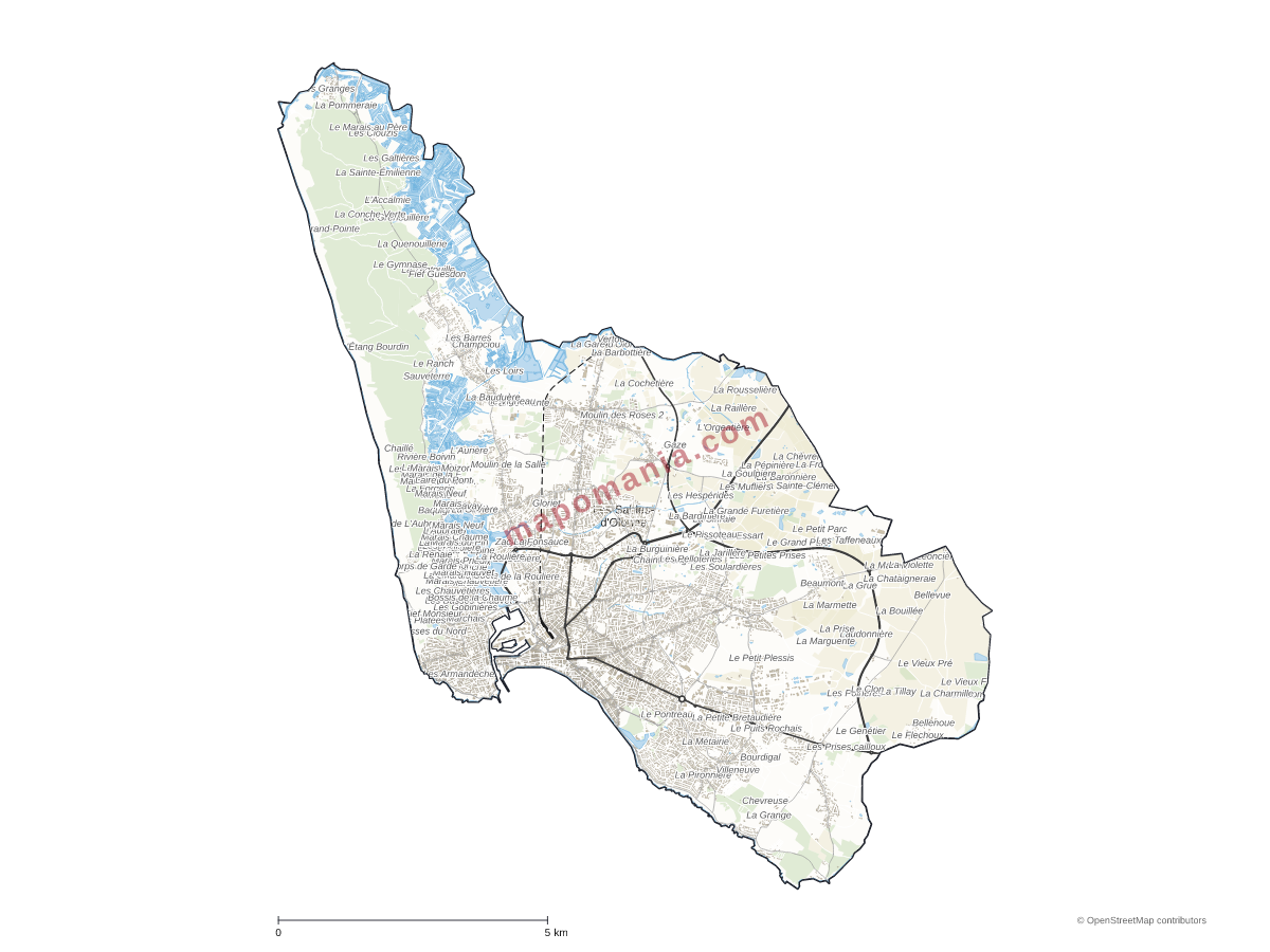 Carte de Les Sables-d'Olonne à personnaliser