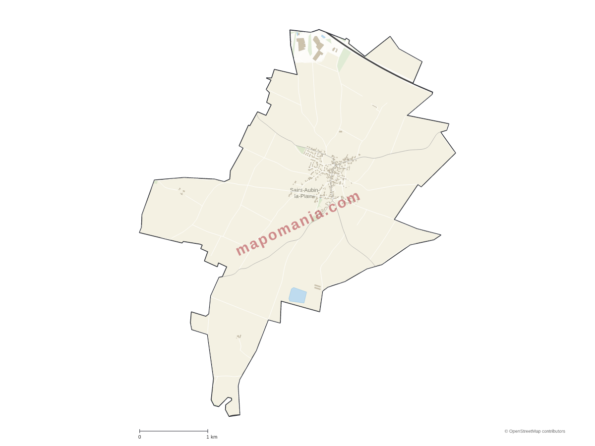 Carte de Saint-Aubin-la-Plaine à personnaliser