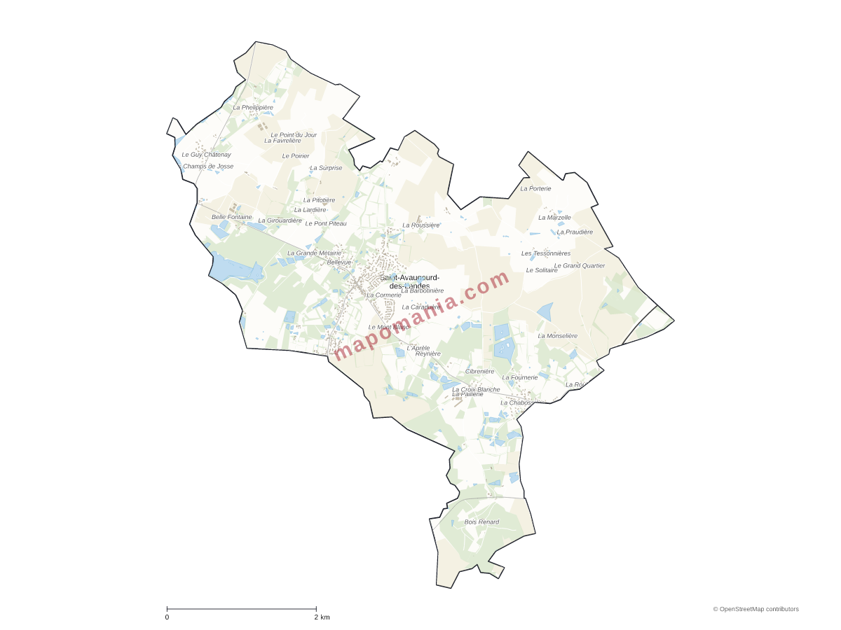 Carte de Saint-Avaugourd-des-Landes à personnaliser