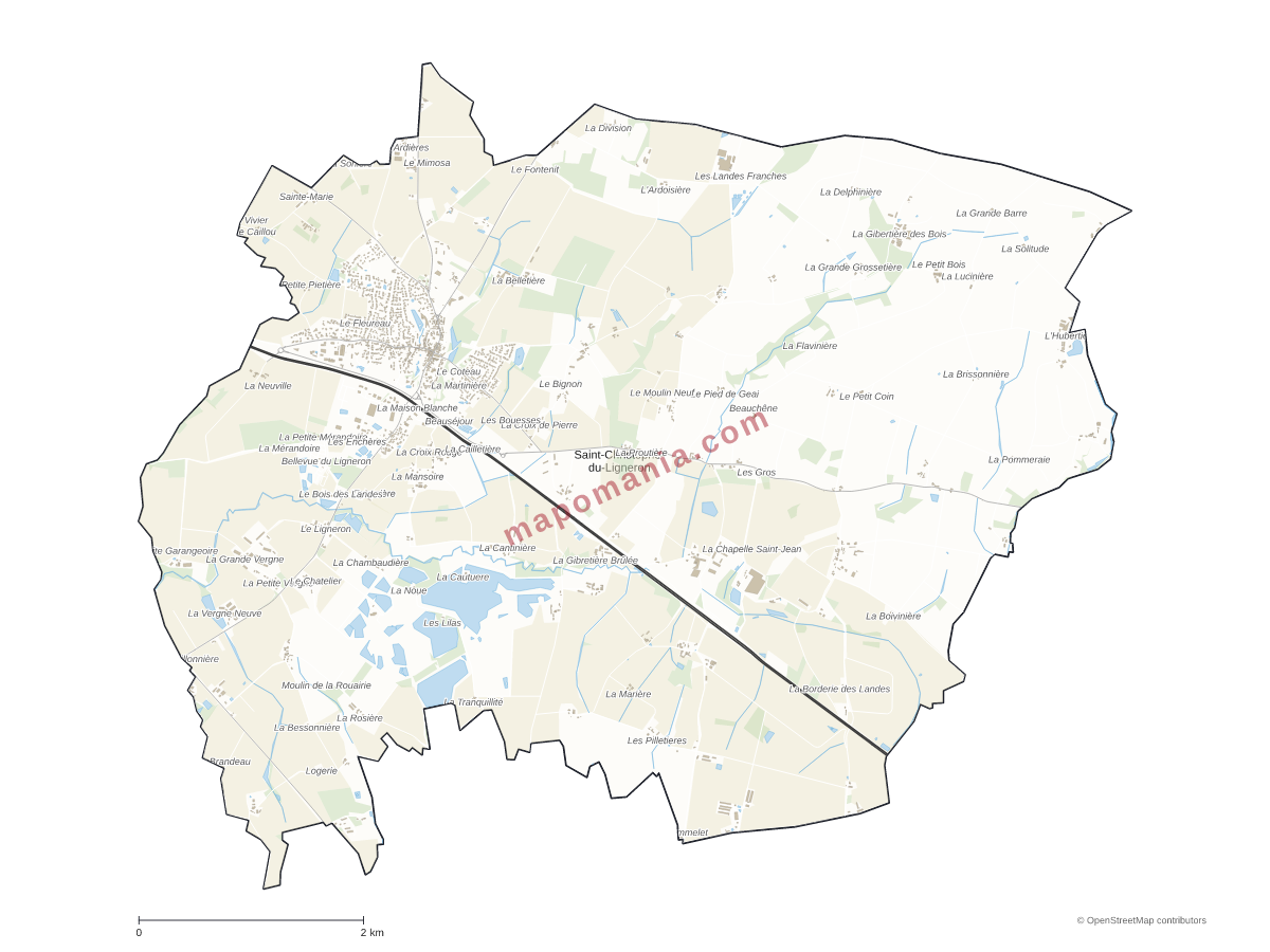 Carte de Saint-Christophe-du-Ligneron à personnaliser