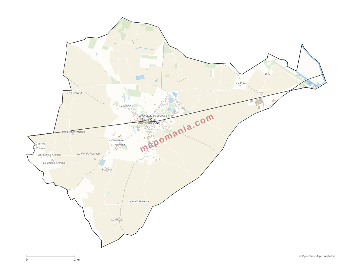 Carte de Saint-Cyr-en-Talmondais à personnaliser