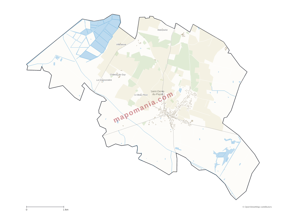 Carte de Saint-Denis-du-Payré à personnaliser