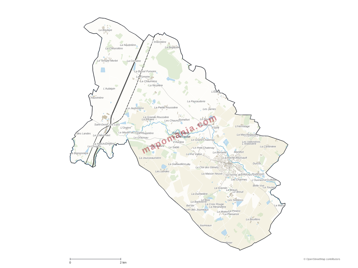 Carte de Saint-Denis-la-Chevasse à personnaliser