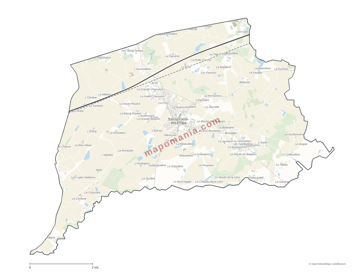 Carte de Sainte-Flaive-des-Loups à personnaliser