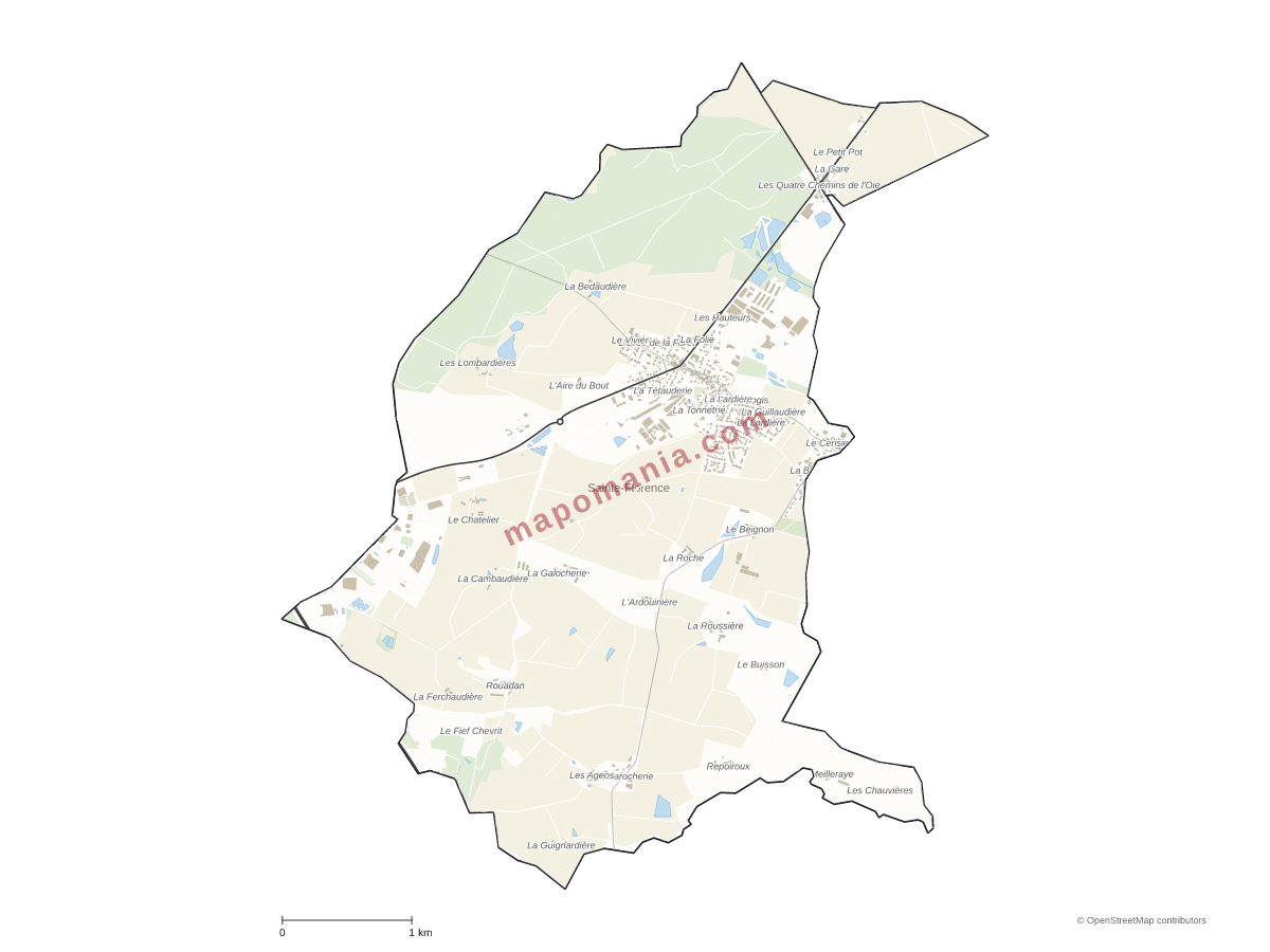 Carte de Sainte-Florence à personnaliser