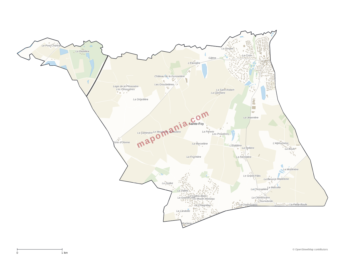 Carte de Sainte-Foy à personnaliser
