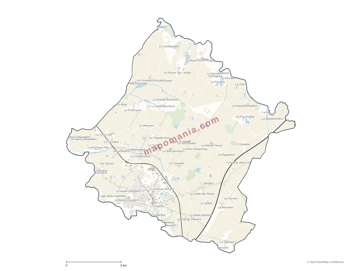 Carte de Saint-Fulgent à personnaliser