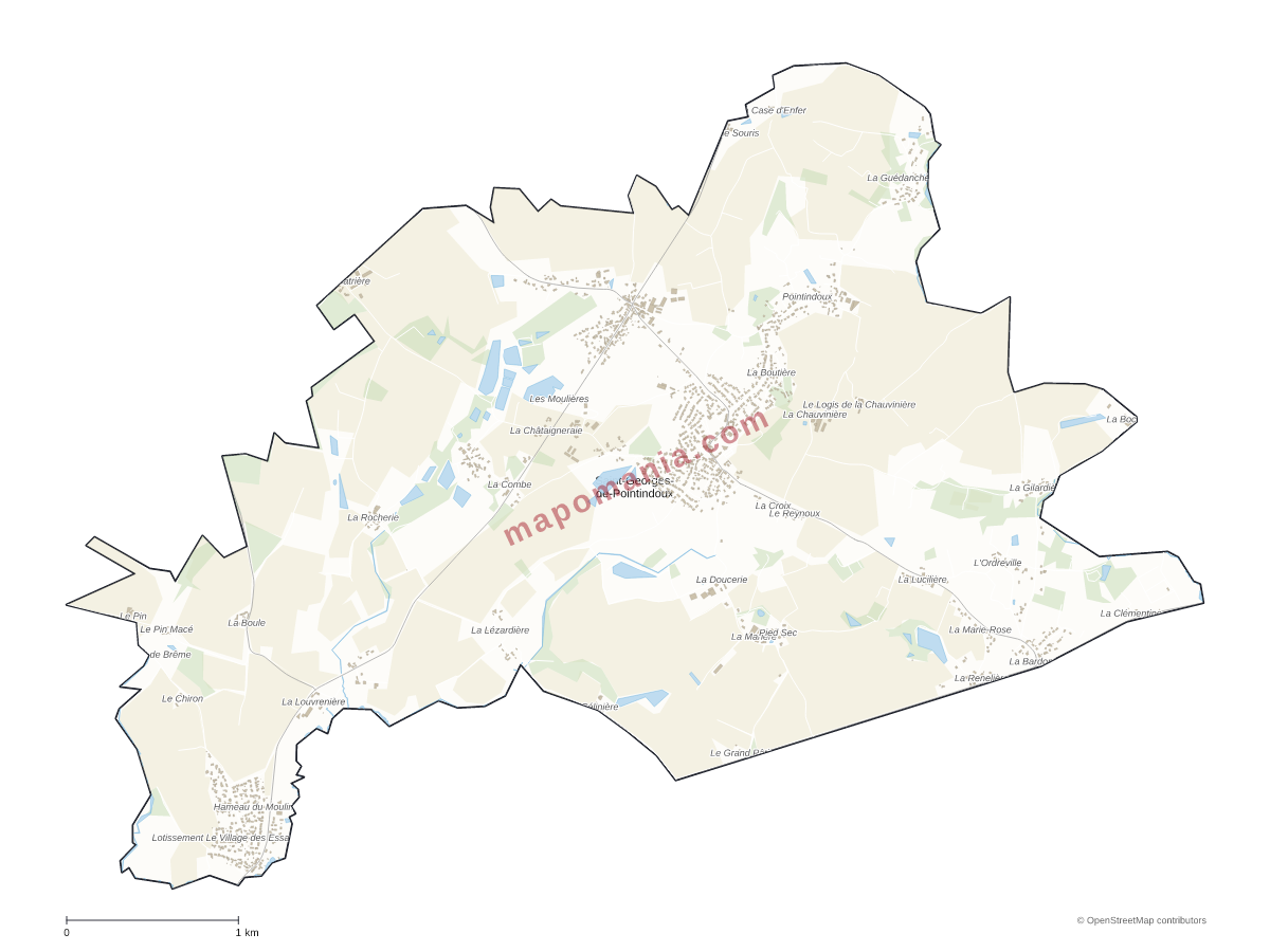 Carte de Saint-Georges-de-Pointindoux à personnaliser