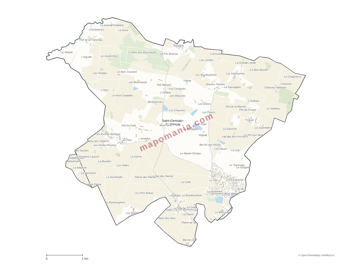 Carte de Saint-Germain-de-Prinçay à personnaliser