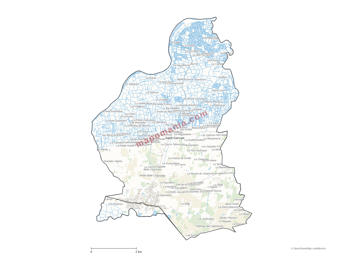 Carte de Saint-Gervais à personnaliser