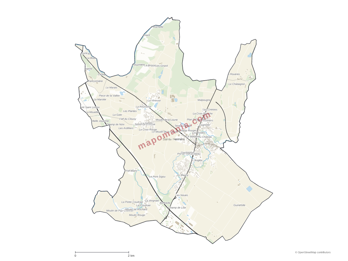 Carte de Saint-Jean-d'Hermine à personnaliser