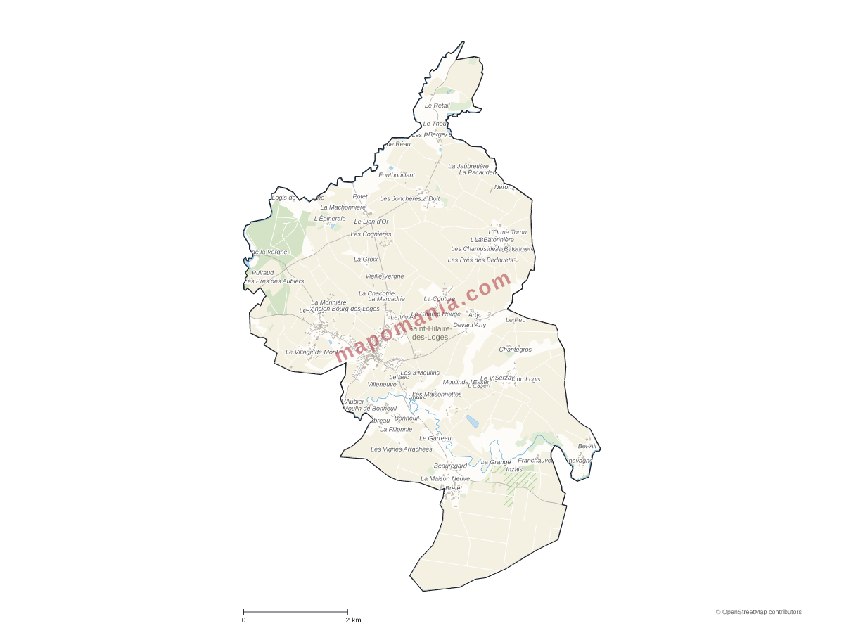 Carte de Saint-Hilaire-des-Loges à personnaliser