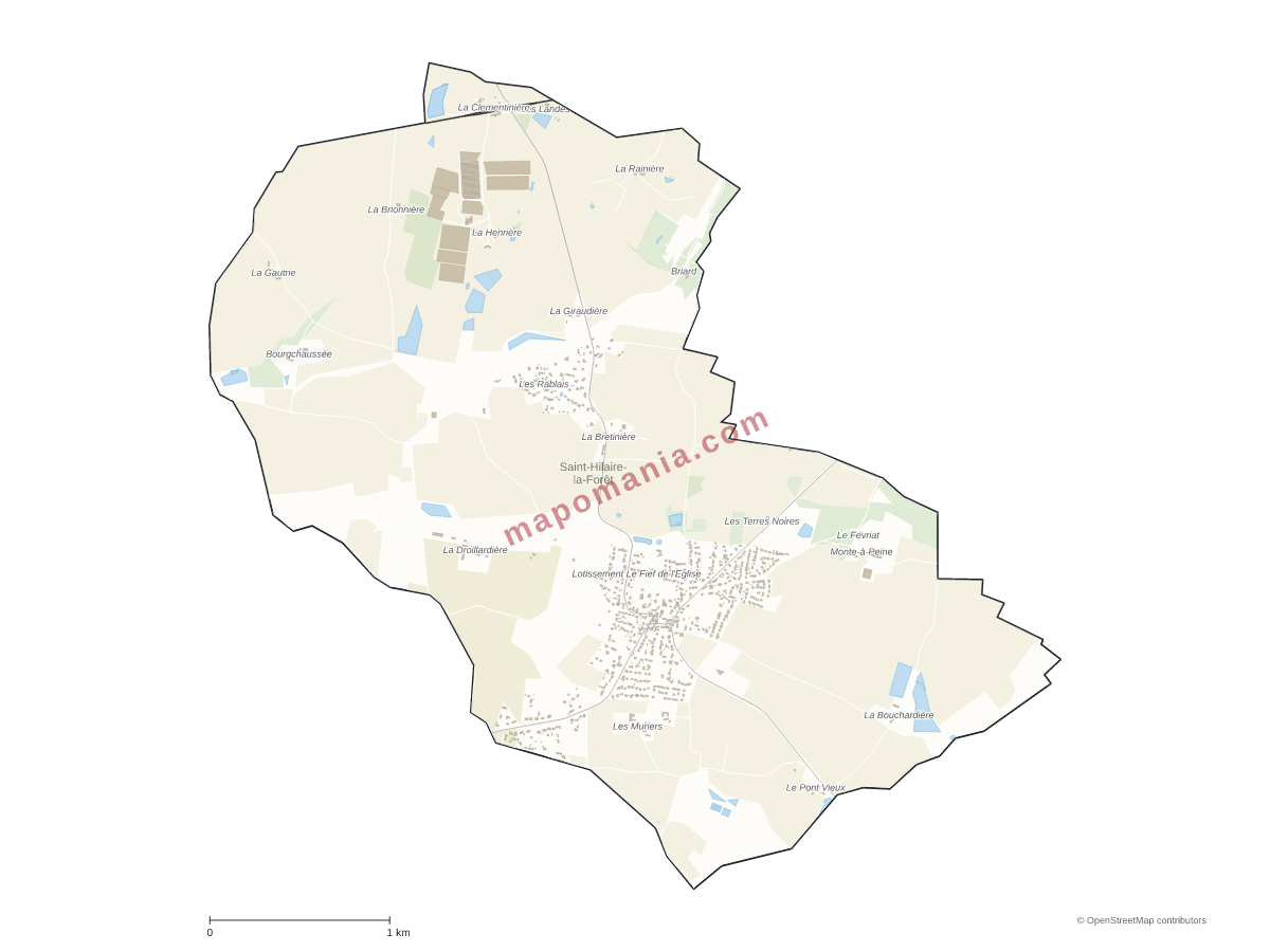 Carte de Saint-Hilaire-la-Forêt à personnaliser