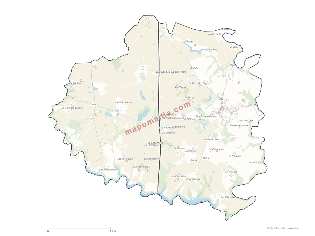 Carte de Saint-Hilaire-le-Vouhis à personnaliser