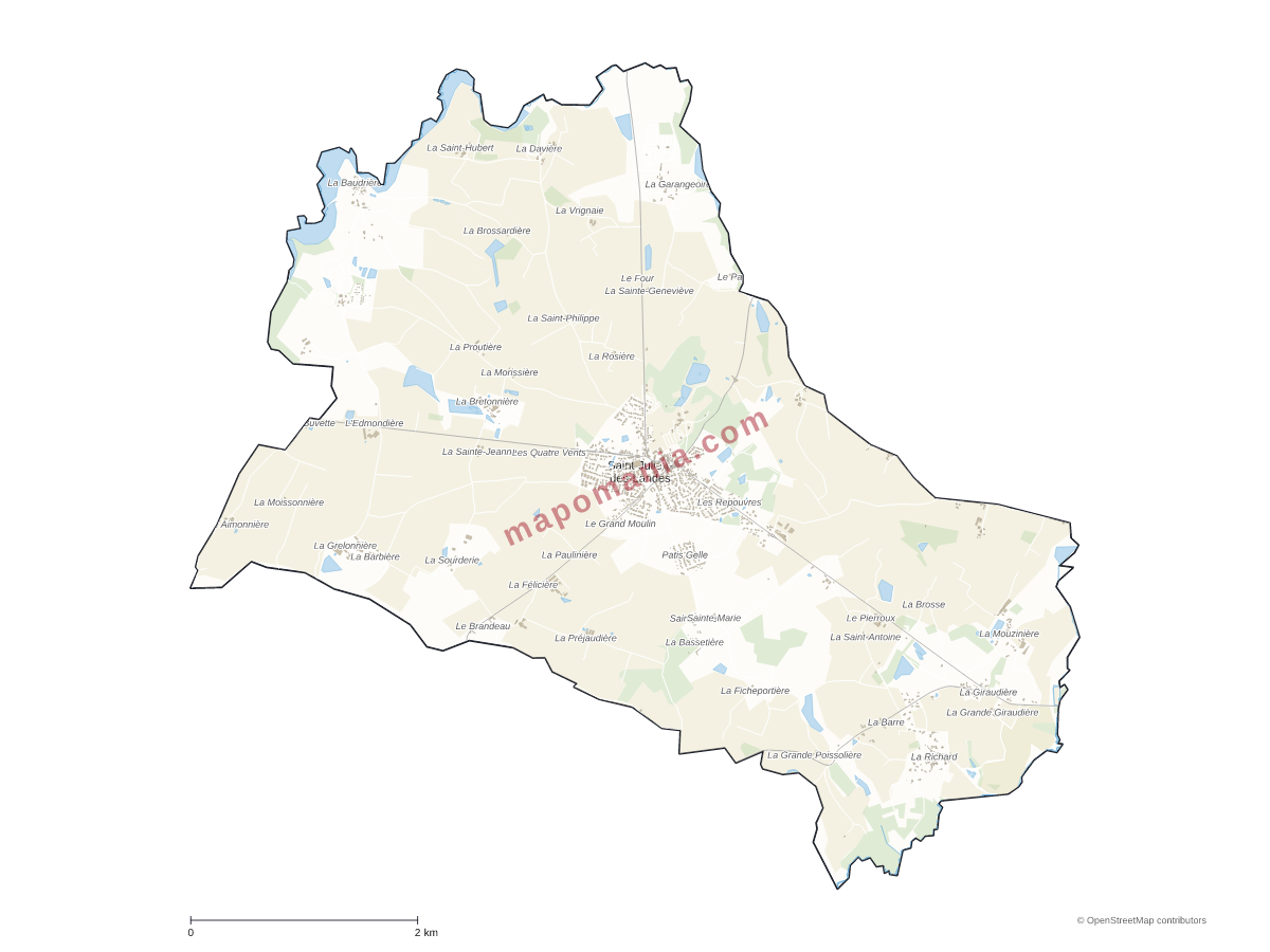 Carte de Saint-Julien-des-Landes à personnaliser