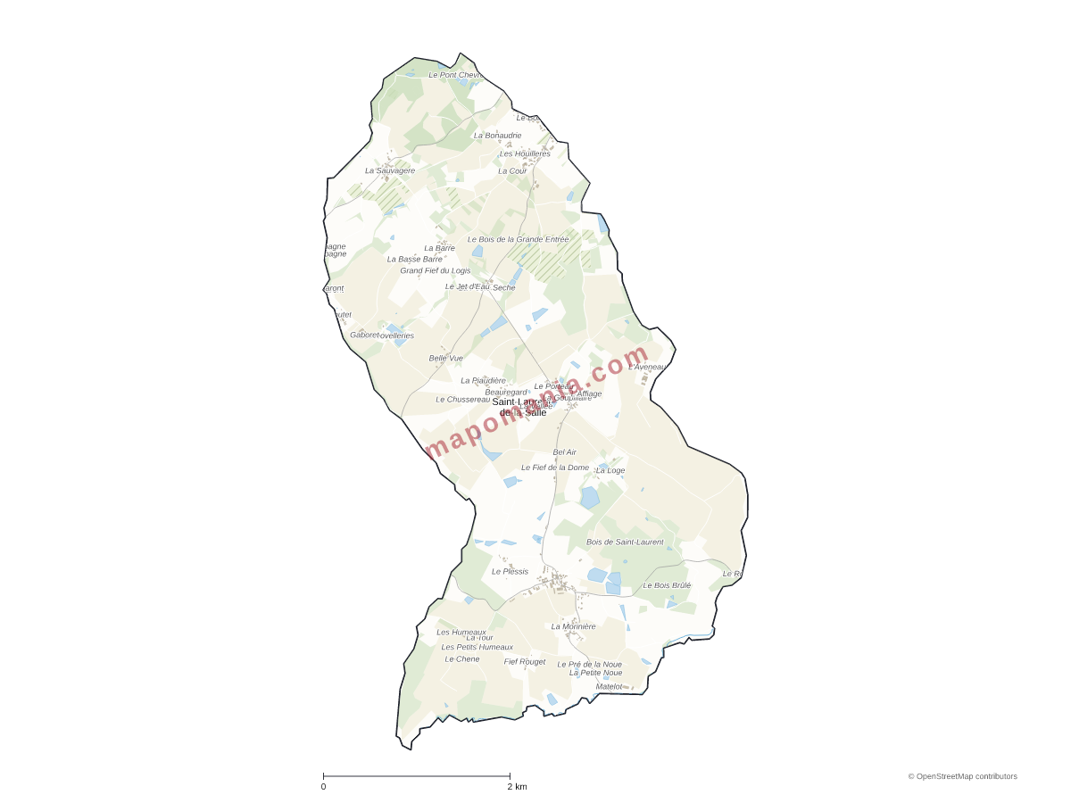 Carte de Saint-Laurent-de-la-Salle à personnaliser